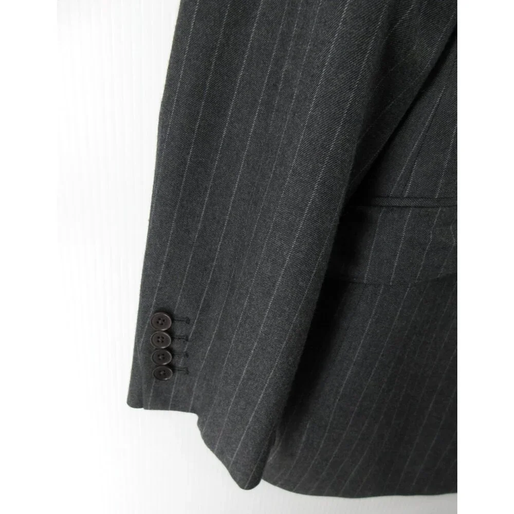 Charles Tyrwhitt Sport Coat 44 L Blazer Wool Pinstripe Jacket Slim Fit